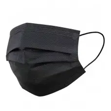 Allure Disposable 3-Ply Face Masks Black 50pk
