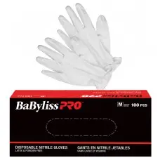 Babyliss PRO White Nitrile Gloves 100pk - Small